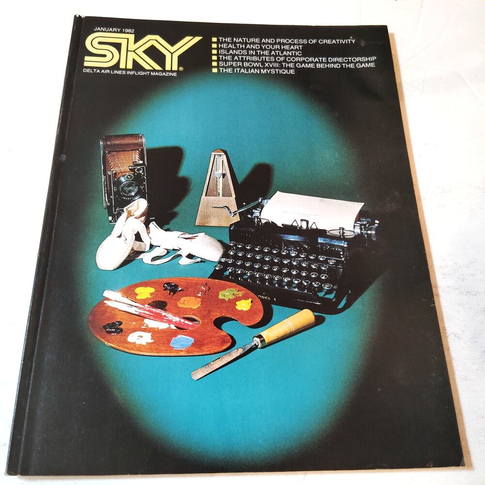 Delta SKY In-Flight Magazine -January 1982 Edition, Bowls XVIII, Italian Designs